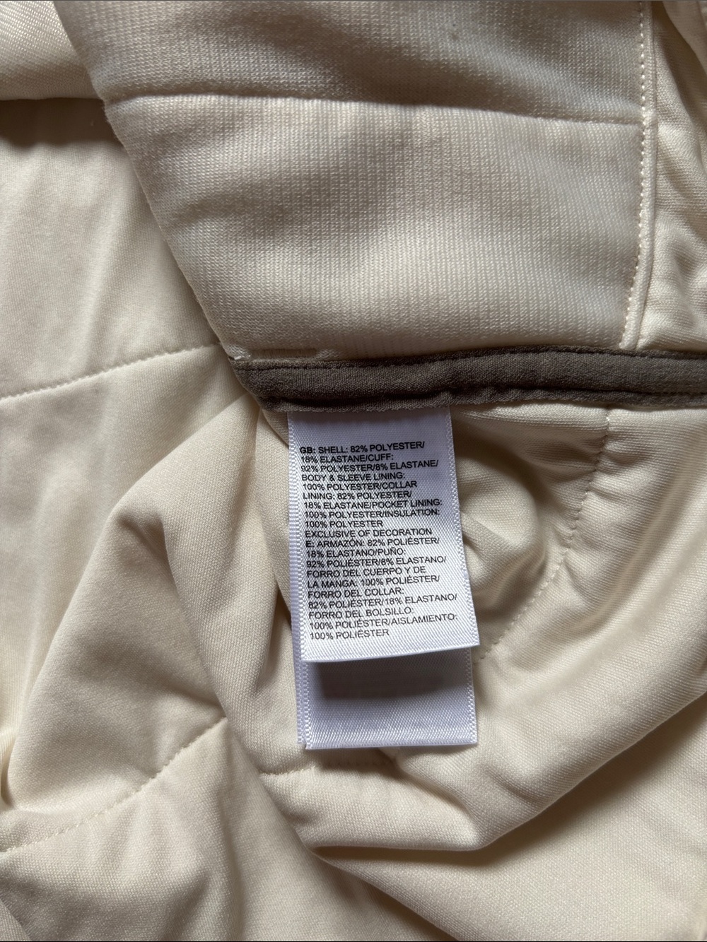The North Face Women’s Size Large 1/4 Snap Quilted Pullover Gray/Cream - Picture 7 of 7